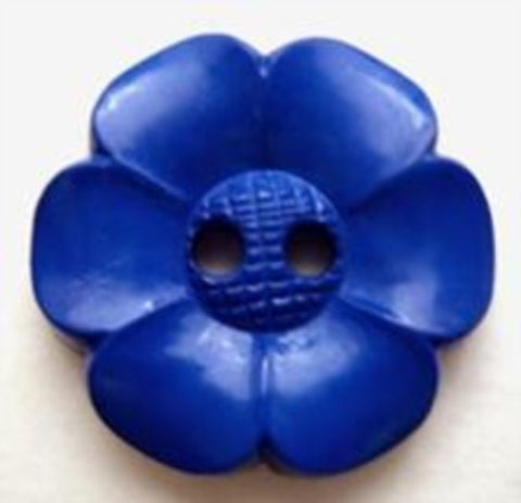 B6358 22mm Dark Royal Blue Flower Shaped 2 Hole Button - Ribbonmoon