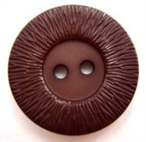 B5037 25mm Congo Brown Textured Rim 2 Hole Button - Ribbonmoon