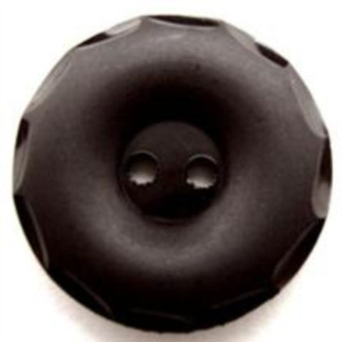 B13077 22mm Black Matt 2 Hole Button with Gloss on the Rim - Ribbonmoon