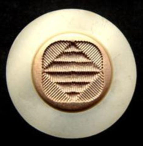 B6503 22mm Cream and Gilded Dull Gold Poly Shank Button - Ribbonmoon