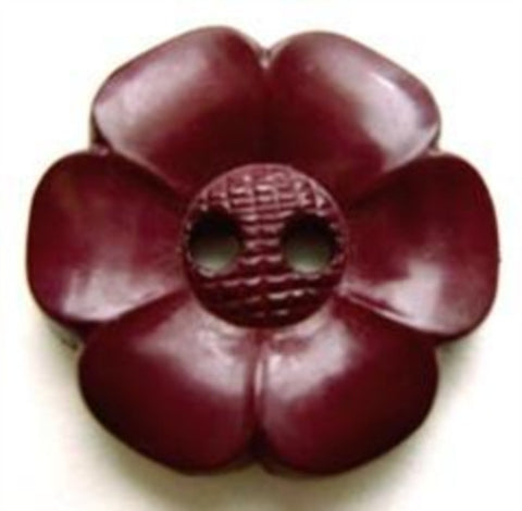 B6422 22mm Maroon Flower Shaped 2 Hole Button - Ribbonmoon