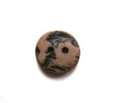 B17624 12mm Matt Fawn Brown and Textured Black 2 Hole Button - Ribbonmoon