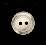 B9953 15mm Ivory Cream 2 Hole Button, Iced Matt Centre, Clear Rim