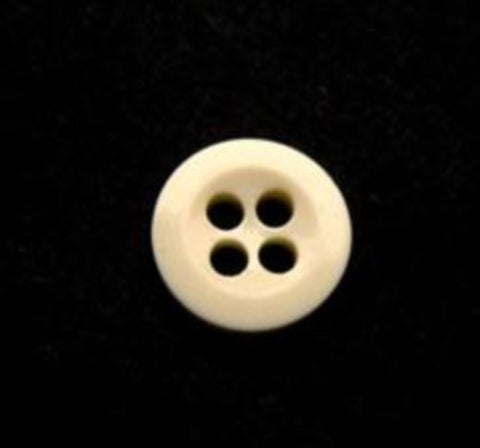 B10325 11mm Ivory Cream Glossy 4 Hole Button - Ribbonmoon