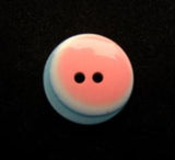 B11264 15mm Pink-Blue-White High Gloss 2 Hole Button