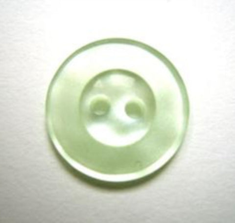 B10960 17mm Mint Green Frosted Matt Rim, Pearlised Centre 2 Hole Button