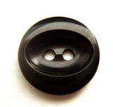 B8588 17mm Black Gloss Oval Centre 2 Hole Button - Ribbonmoon