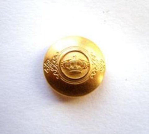 B6850 15mm Gold Metal Domed Shank Button, Crown Design - Ribbonmoon