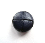 B13909 15mm Navy Leather Effect "Football" Shank Button - Ribbonmoon