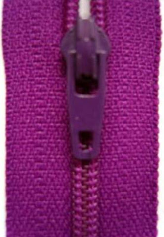 Z1991 YKK 46cm Bright Plum Purple Nylon No.3 Closed End Zip - Ribbonmoon
