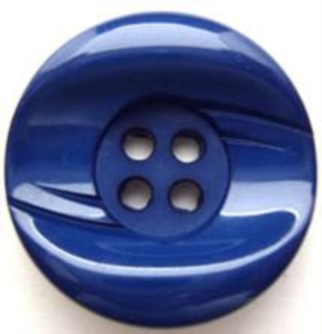 B7966 25mm Dark Royal Blue Chunky High Gloss 4 Hole Button - Ribbonmoon