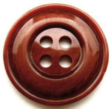 B9436 24mm Rust Brown High Gloss 4 Hole Button - Ribbonmoon