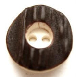 B7863 20mm Dark Brown Bark Effect Rim Chunky 2 Hole Button - Ribbonmoon