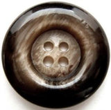 B7865 34mm Brown and Ecru Chunky High Gloss 4 Hole Button - Ribbonmoon