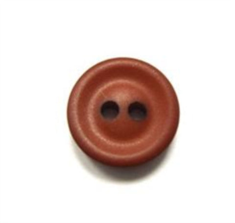 B11227 14mm Dark Rust Matt 2 Hole Button - Ribbonmoon