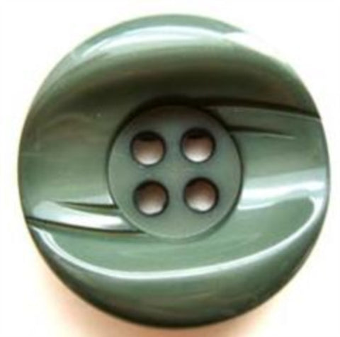 B5622 25mm Dark Linden Green Chunky Gloss 4 Hole Button - Ribbonmoon