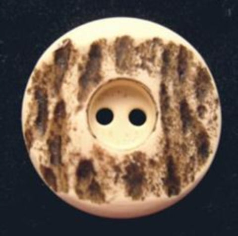 B6644 20mm Cream and Brown Chunky Matt Textured 2 Hole Button - Ribbonmoon