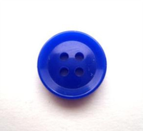 B11316 15mm Bright Royal Blue Glossy 4 Hole Button - Ribbonmoon