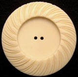 B7720 44mm Cream Bone Sheen 2 Hole Button with a Textured Rim - Ribbonmoon