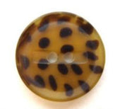 B6712 17mm Straw and Dark Brown Bone Sheen 2 Hole Button - Ribbonmoon