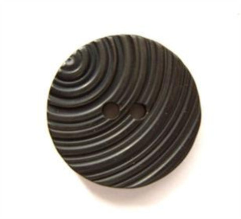 B6834 15mm Black Soft Sheen 2 Hole Button with Curved Grooves - Ribbonmoon