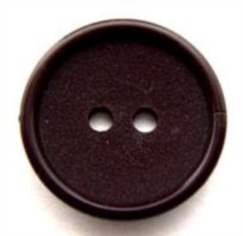 B11976 21mm Dark Dusky Brown Matt Centre 2 Hole Button - Ribbonmoon