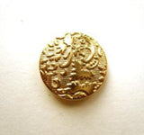 B4795 15mm Pale Gold Metal Alloy Textured Shank Button - Ribbonmoon