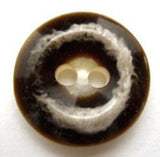 B9878 18mm Brown and Natural Gloss 2 Hole Button - Ribbonmoon