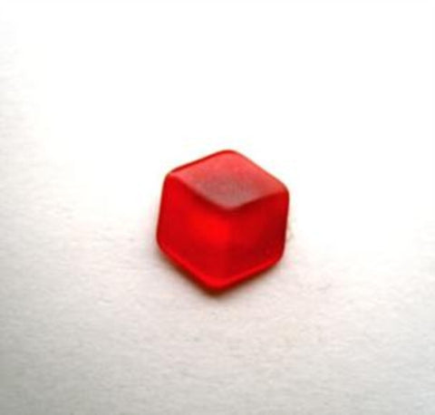 B14134 11mm Red Pearlised Polyester Hexagonal Shank Button - Ribbonmoon