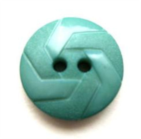 B13426 18mm Deep Turquoise Matt and Gloss Textured 2 Hole Button - Ribbonmoon