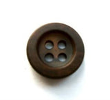 B16816 15mm Tonal Dark Browns Bone Sheen 4 Hole Button - Ribbonmoon