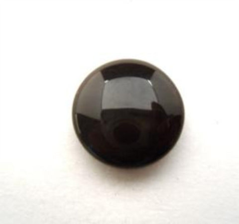 B16017 15mm Dark Brown Glossy Domed Button, Hole Built into the Back - Ribbonmoon