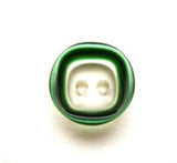 B13353 13mm Clear 2 Hole Button with a Bottle Green Tinted Rim - Ribbonmoon