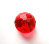 B17249 13mm Deep Red Glass Effect Ball Button,Hole Built into the Back - Ribbonmoon