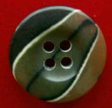 B3160 20mm Greens and Natural Gloss 4 Hole Button - Ribbonmoon