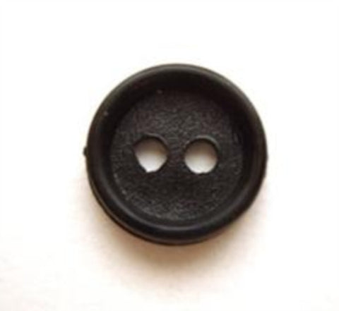 B8297 14mm Black Matt Centre 2 Hole Button - Ribbonmoon