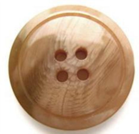 B5832 25mm Ecru and Moss Browns High Gloss 4 Hole Button - Ribbonmoon