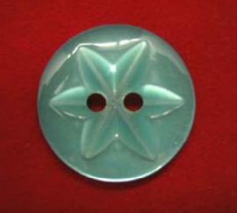 B18005 15mm New Turquoise 2 Hole Polyester Star Button - Ribbonmoon