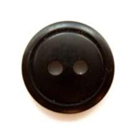 B5149 15mm Black Soft Sheen 2 Hole Button