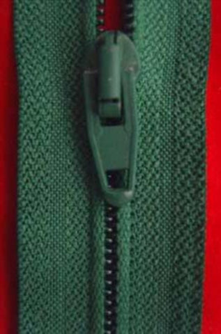 Z0486 15cm Deep Bottle Green Nylon No.3 Closed End Zip - Ribbonmoon