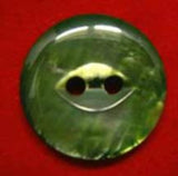 B4338 18mm Tonal Green Nacre Shimmer 2 Hole Polyester Fish Eye Button - Ribbonmoon