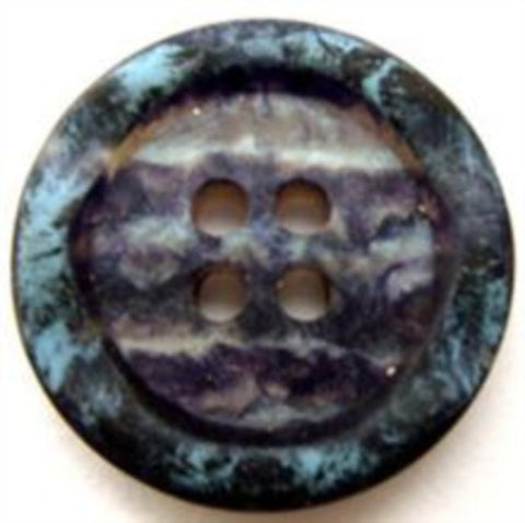 B10641 23mm Tonal Blues, Purples and Green Iridescent 4 Hole Button - Ribbonmoon