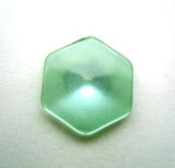 B14347 18mm Parakeet Green Pearlised Polyester Hexagonal Shank Button - Ribbonmoon