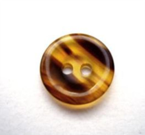 B10180 14mm Tortoise Shell Polyester 2 Hole Button - Ribbonmoon