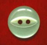 B4347 14mm Pale Mint Green 2 Hole Polyester Fish Eye Button - Ribbonmoon