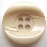 B5975 25mm Cream Chunky High Gloss 4 Hole Button - Ribbonmoon