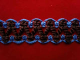 FT941 17mm Dark Brown and Light Royal Blue Braid Trimming - Ribbonmoon