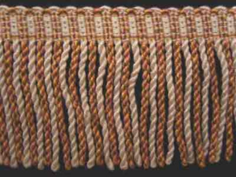 FT530 75mm Ecru,Dusky Pink,Green and Honey Gold Bullion Fringe - Ribbonmoon