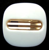 B17223 23mm White and Gilded Gold Poly Shank Button - Ribbonmoon