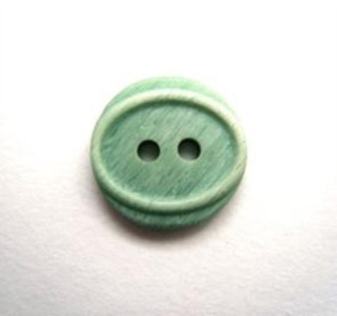 B11658 15mm Frosted Parakeet Green Matt Oval Centre 2 Hole Button - Ribbonmoon